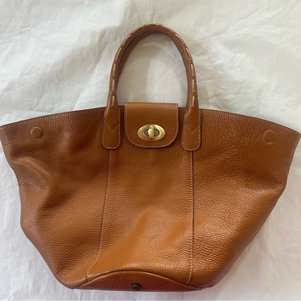 Sundance Tan Pebbled Leather Convertible Tote Bag Hobo